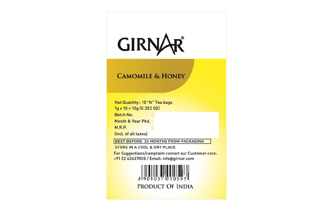 Girnar Camomile & Honey Tea   Box  10 pcs